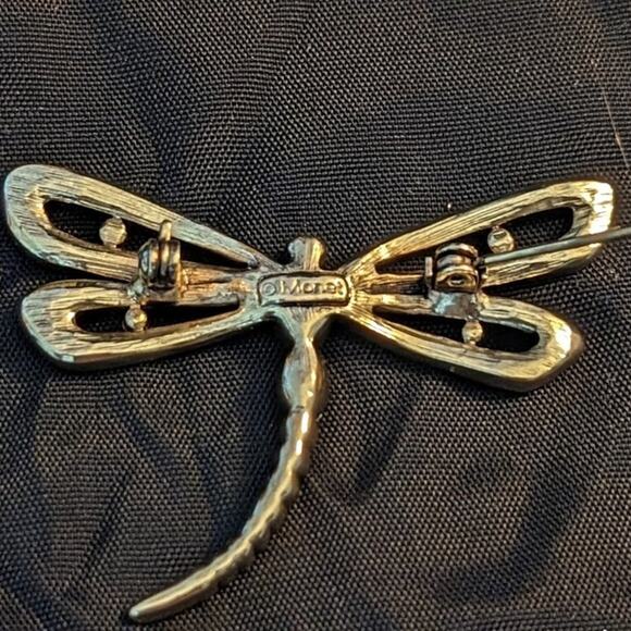 Vintage Monet Dragonfly Crystal Brooch New in Box - Picture 3 of 5